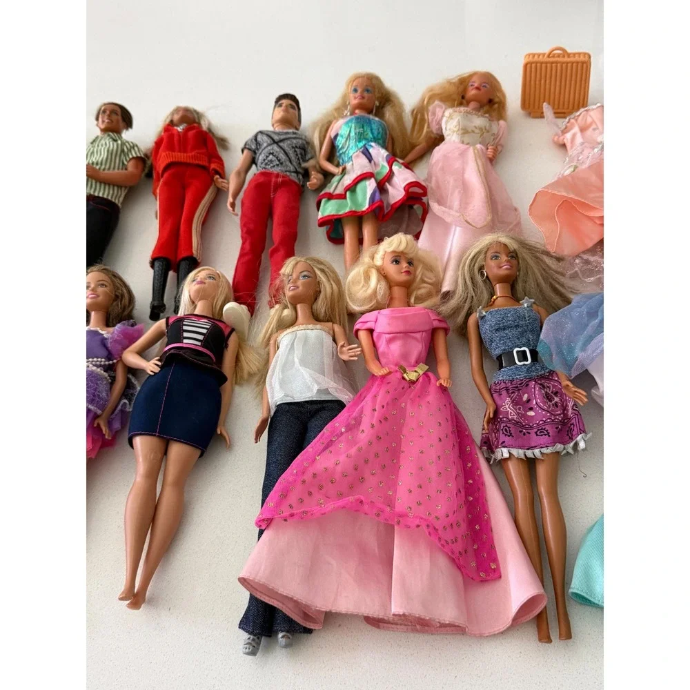 Barbie and Ken Doll Lot 14 Dolls with Extra Clothes and Accessories Mattel Toy